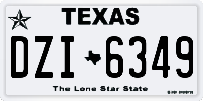 TX license plate DZI6349