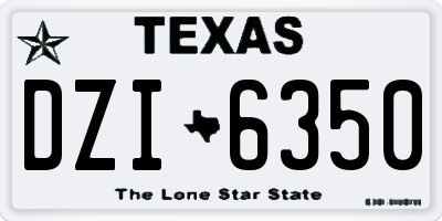 TX license plate DZI6350