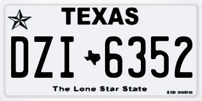 TX license plate DZI6352