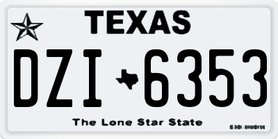 TX license plate DZI6353