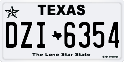 TX license plate DZI6354