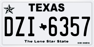 TX license plate DZI6357