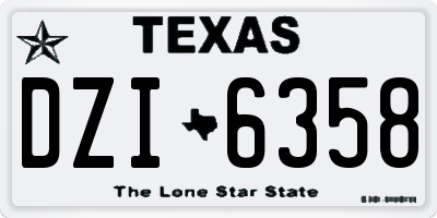 TX license plate DZI6358