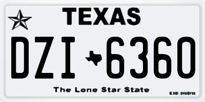 TX license plate DZI6360