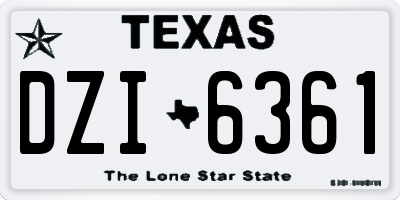 TX license plate DZI6361