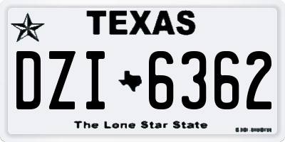 TX license plate DZI6362