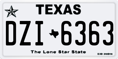 TX license plate DZI6363