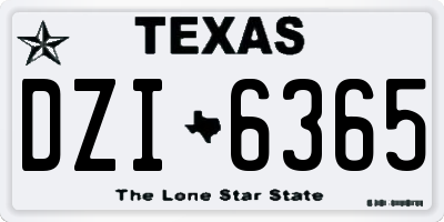 TX license plate DZI6365
