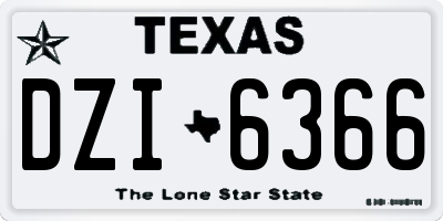 TX license plate DZI6366
