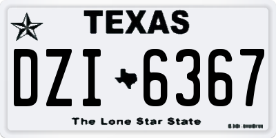 TX license plate DZI6367