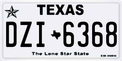 TX license plate DZI6368
