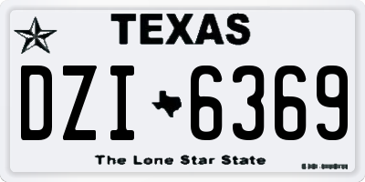TX license plate DZI6369