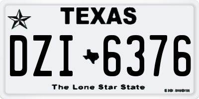 TX license plate DZI6376