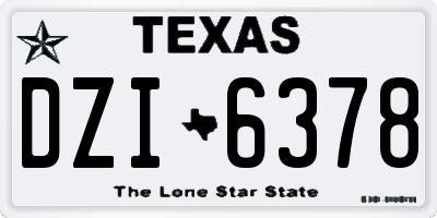 TX license plate DZI6378
