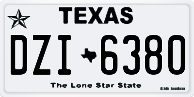 TX license plate DZI6380
