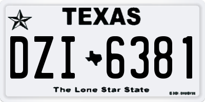 TX license plate DZI6381