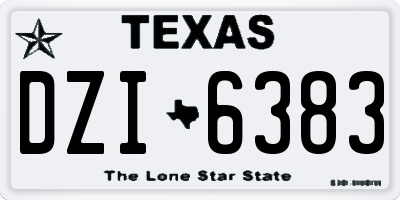 TX license plate DZI6383