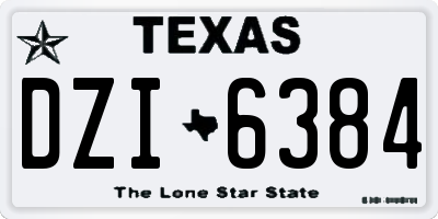 TX license plate DZI6384