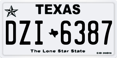 TX license plate DZI6387
