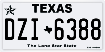 TX license plate DZI6388