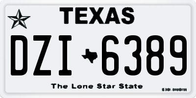 TX license plate DZI6389