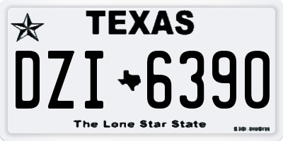 TX license plate DZI6390