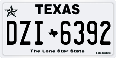 TX license plate DZI6392
