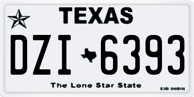 TX license plate DZI6393
