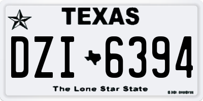 TX license plate DZI6394
