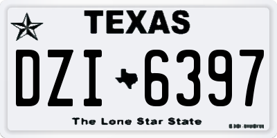 TX license plate DZI6397