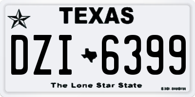 TX license plate DZI6399