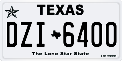 TX license plate DZI6400