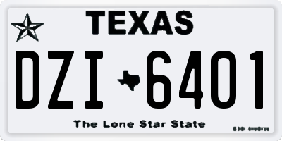 TX license plate DZI6401