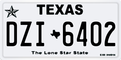 TX license plate DZI6402