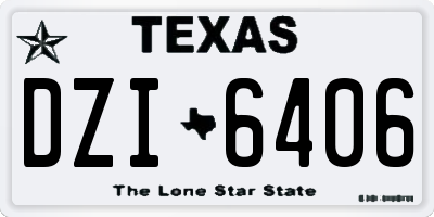 TX license plate DZI6406