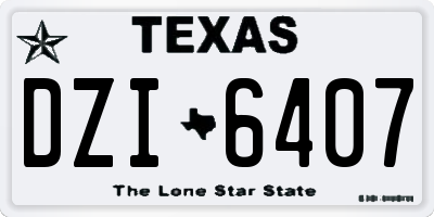 TX license plate DZI6407