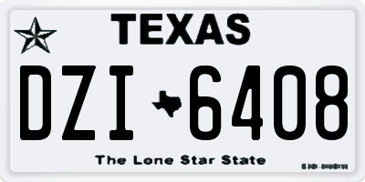 TX license plate DZI6408