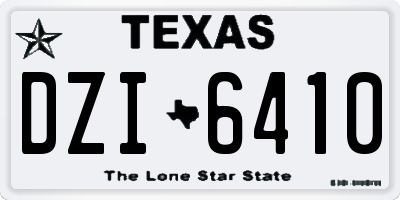 TX license plate DZI6410