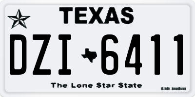 TX license plate DZI6411