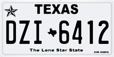 TX license plate DZI6412