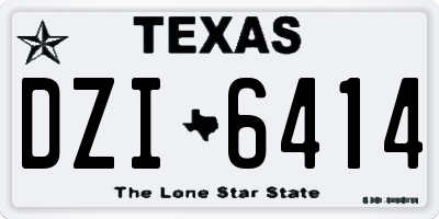 TX license plate DZI6414