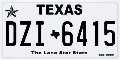 TX license plate DZI6415