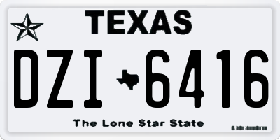 TX license plate DZI6416
