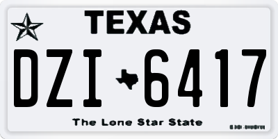 TX license plate DZI6417