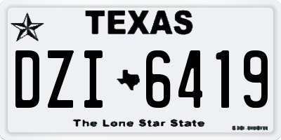 TX license plate DZI6419