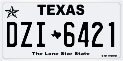 TX license plate DZI6421