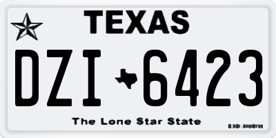 TX license plate DZI6423