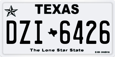 TX license plate DZI6426