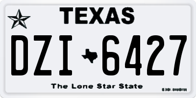 TX license plate DZI6427