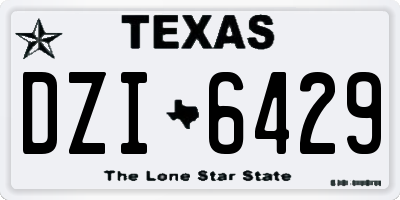 TX license plate DZI6429